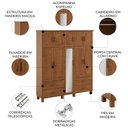 Ver imagem 3 de Guarda Roupa Casal 195cm 10 Portas Madeira Maciça Lone Castanho F07 - Mpozenato