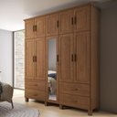 Ver imagem 1 de Guarda Roupa Casal 195cm 10 Portas Madeira Maciça Lone Castanho F07 - Mpozenato
