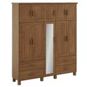 Ver imagem 2 de Guarda Roupa Casal 195cm 10 Portas Madeira Maciça Lone Castanho F07 - Mpozenato