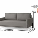 Ver imagem 3 de Sofá para Sala Estar Living Clássico 202cm Pés de Ferro Londres Cinza Médio