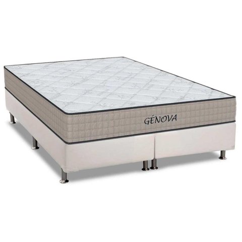 Cama Box Queen: Colchão Espuma D45 Orthoflex Genova + Base Crc Courano White(158x198)