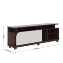 Ver imagem 4 de Rack para TV até 75 Polegadas com 2 Portas e Rodízios Multimóveis Crcol-RCK038 Nogueira/Off White