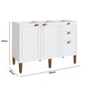 Ver imagem 2 de Balcão para Cozinha 120cm com 3 Portas e 2 Gavetas Americana Branco Nobre