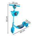 Ver imagem 3 de Patinete Infantil 3 Rodas C/ Cesta Som e Luzes Azul - Importway