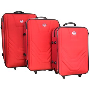 Kit conjunto 3 Malas Village Grande Média Pequena - Vermelho