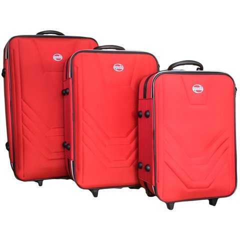Kit conjunto 3 Malas Village Grande Média Pequena - Vermelho