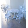 Conjunto de Mesa para Jardim Chinês com Mesa Pé Central e 4 Cadeiras em Alumínio Fundido Unifer Móve - 1