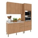 Ver imagem 2 de Cozinha Modulada com Torre Quente para Forno Microondas Freijó 4 Peças Cz3100