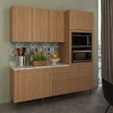 Ver imagem 1 de Cozinha Modulada com Torre Quente para Forno Microondas Freijó 4 Peças Cz3100