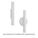 Ver imagem 4 de Arandela Tubo Cilindro 30cm 2 Fachos Branca P/ 2 Mr11 St2773