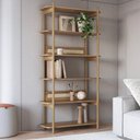 Ver imagem 2 de Estante Livreiro Multiuso 6 Prateleiras Pés Madeira Moss A03 Hanover Roble - Lyam Decor