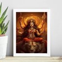 Ver imagem 1 de Quadro Decorativo Maa Durga 24x18cm - com Vidro:madeira Branca