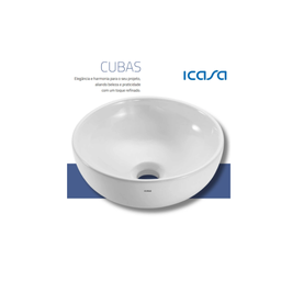 Cuba Apoio Redondo Banheiro Branco 30cm Cerâmica Icasa Luxo - 2