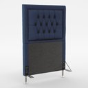 Ver imagem 2 de Kit Cabeceira Decorativa Para Cama Box Pegasus e Calçadeira Sagitarius 90 Solteiro Sued Azul Marinho