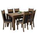 Ver imagem 3 de Conjunto Sala de Jantar Madesa Medelin Mesa Tampo de Madeira com 6 Cadeiras - Rustic/preto/sintpreto