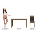 Ver imagem 5 de Conjunto Sala de Jantar Madesa Medelin Mesa Tampo de Madeira com 6 Cadeiras - Rustic/preto/sintpreto