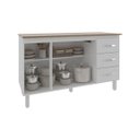 Ver imagem 4 de Armário Cozinha Gabinete de Pia 160 Cm Estela Branco e Tampo Tampão 160 Cm Mobília Decor Savana