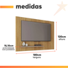 Painel para Tv até 75 Polegadas 1,80m Ripado com Prateleira França Fendi / Havana Caemmum - 3
