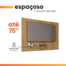 Painel para Tv até 75 Polegadas 1,80m Ripado com Prateleira França Fendi / Havana Caemmum - 5