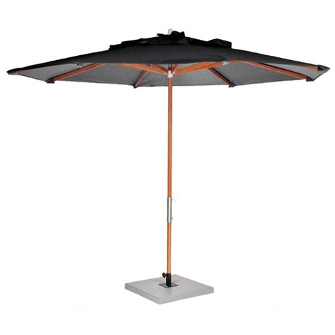 Ombrelone Leblon Preto em Madeira 2,00 Mt (larg) Base 65x65 Cm Central com Tecido Bagun - 44313