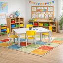 Ver imagem 1 de Jogo de Mesa Infantil 120 com 4 Cadeiras Amarelas Refeitório Escola Creche
