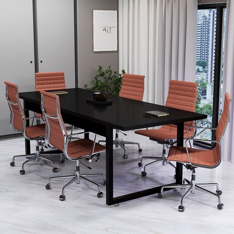 Mesa Estilo Industrial 190x80 para Escritório Reunião Direção Base de Ferro