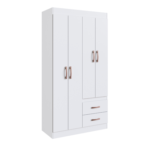 Guarda Roupa Solteiro 4 Portas 2 Gavetas Rosário