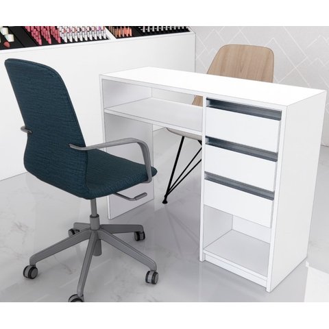 Mesa de Manicure com 3 gavetas 100% MDF - Envio Montado