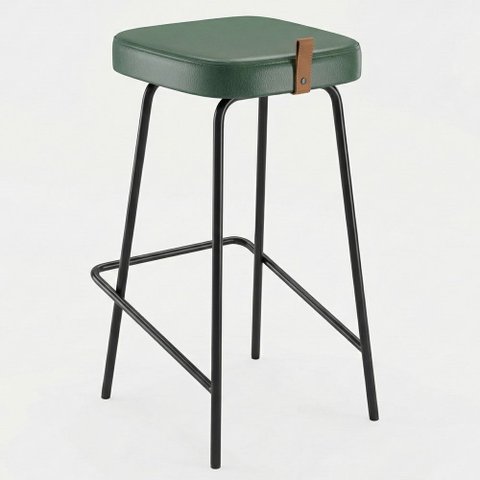 Banqueta Alta Cozinha e Área Gourmet Vik Estofada Couríssimo Verde - Desk Design