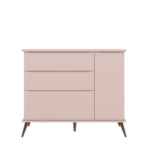 Cômoda Infantil Tina 110cm 100% Mdf Rosê Semi Brilho - Sallar Home