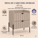 Ver imagem 2 de Mesa de Cabeceira Moriah 2 Gavetas Detalhe Laqueados Moriah 60cm Conect Preto