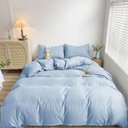 Ver imagem 2 de Capa de Edredom Duvet Percal Queen 240x260cm - Azul C/ Zíper + Fronha FASTLAR Capa Duvet Queen