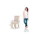 Ver imagem 5 de Conjunto: Mesa Sala Jantar Lins C/ Tampo Madeirado C/ Vidro Curvo 120x80cm e 4 Cadeiras Malu Nature/