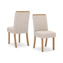 Ver imagem 3 de Conjunto: Mesa Sala Jantar Lins C/ Tampo Madeirado C/ Vidro Curvo 120x80cm e 4 Cadeiras Malu Nature/