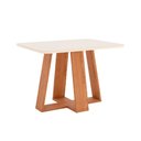 Ver imagem 2 de Conjunto: Mesa Sala Jantar Lins C/ Tampo Madeirado C/ Vidro Curvo 120x80cm e 4 Cadeiras Malu Nature/