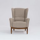 Ver imagem 1 de Poltrona Decorativa Realeza Base em Madeira Linho Bege - Larbelle