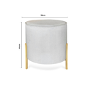 Ver imagem 2 de Puff Redondo Decorativo Suede Pé Metal Epóxi Dourado Off White