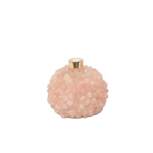 Difusor de Pontas de Quartzo Rosa Rolado e Dourado