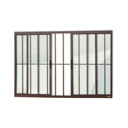 Janela Confort 4 Folhas com Grade Vidro Liso 120cm x 200cm Brimak - 1