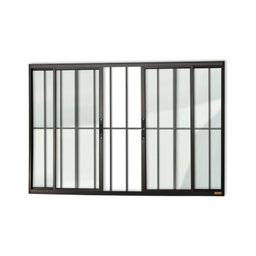 Janela Confort 4 Folhas com Grade Vidro Liso 120cm x 200cm Brimak - 1