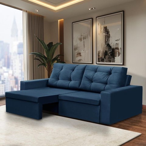 Sofá Retrátil 2 Lugares 1,80m Leticia Suede Rover & Beato