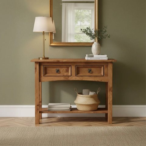 Aparador 2 Gavetas Madeira Maciça Carvalho