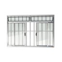 Ver imagem 1 de Janela de Aluminio de Correr com Bandeira 100x200cm 4 Folhas com Grade Vidro Liso Plus Brimak