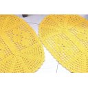 Ver imagem 2 de Par de Tapetes em Crochê Oval Liso - Amarelo Arte & Tear