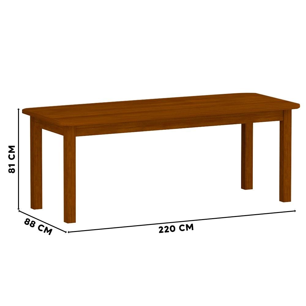 Mesa de Jantar 10 Lugares Madeira Maciça 220cm Mel Safira Nemargi - 4