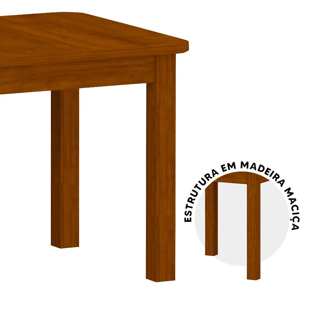 Mesa de Jantar 10 Lugares Madeira Maciça 220cm Mel Safira Nemargi - 3