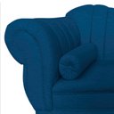 Ver mais imagens de Recamier Decorativo Divã Amsterdã 147cm Lado Direito Couro Azul Marinho