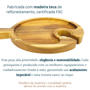 Ver imagem 4 de Kit 2 Tábuas Prato Petisqueira de Teca Suporte Taça Copo