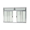 Janela de Aluminio de Correr com Bandeira 100x200cm 4 Folhas com Vidro Liso Plus Brimak - 1