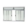 Janela de Aluminio de Correr com Bandeira 120x200cm 4 Folhas com Vidro Liso Plus Brimak  - 1